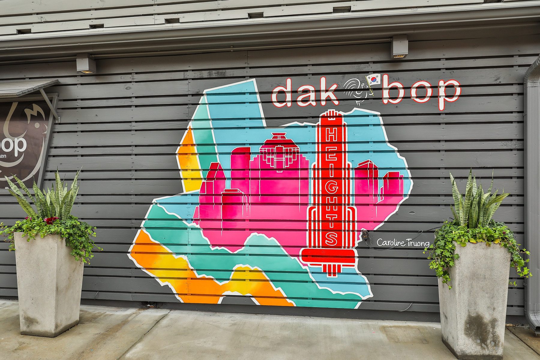 Dak & Bop mural on W 18th Street, Houston